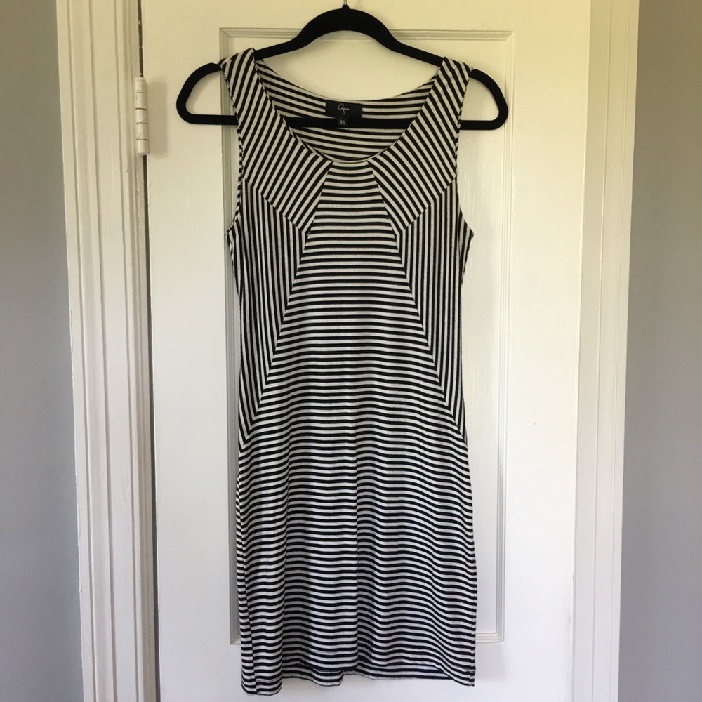 Striped stretchy cotton dress